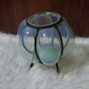 Blown glass candle holder